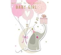 SECOND NATURE Hand-Finished New Baby Girl Greeting Card Embellished Welcome To The World - Yours Truly Eco-Friendly, Adorable Design, Heartfelt Sentiment, Celebration Of Life, Special Keepsake