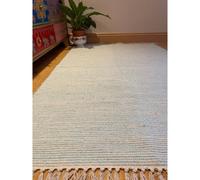 Second Nature Hush Hand Loomed Soft Rug In Muted Colours - Cotton - L120 X W180 Cm - Duck Egg Blue