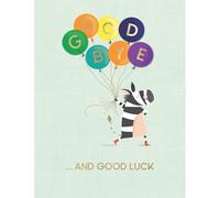 SECOND NATURE Large Embellished A4 Goodbye & Good Luck Greeting Card Zebra With Balloons - All For One Unique Design, Heartfelt Message, Eco-Friendly, Handmade, Ideal For Send-Offs.