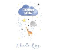 SECOND NATURE Large Embellished A4 New Baby Boy Greeting Card Congratulations Bundle Of Joy - All For One Stylish Design, Heartfelt Gift, Luxurious Details, Eco-Friendly, Treasured Keepsake