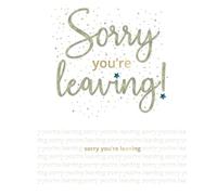 SECOND NATURE Large Embellished A4 Sorry You're Leaving Greeting Card You'll Be Missed - All For One Heartfelt, Exquisite Design, Gold Foiled, Keepsake, Personal Message, Eco-Conscious