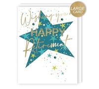 SECOND NATURE Large Embellished A4 Wishing You A Happy Retirement Greeting Card You Earned It! - All For One Vibrant Design, Eco-Friendly Materials, Ample Space, Ideal For Group Signing