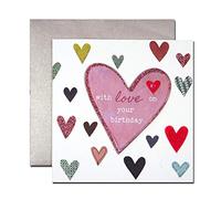 Second Nature Love Hearts Bright & Breezy Birthday Greeting Card Glitter Embellished Cards BRZ015
