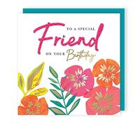 Second Nature Luminous 'Special Friend Flowers' Birthday Greeting Card