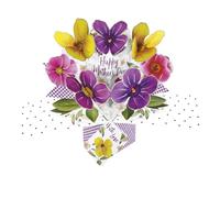 Mother's Day Pansies Pop-Up Greeting Card Second Nature 3D Pop Up Cards