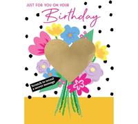 SECOND NATURE Mystery Message Bouquet Scratch-To-Reveal Secret Message Birthday Card Customise, Add Surprise, Floral Design, Blank Inside, For Her, Woman, Novelty, Hidden Panel, Write & Hide