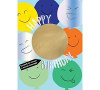 SECOND NATURE Mystery Message Smiley Faces Scratch-To-Reveal Secret Message Birthday Card Customise, Add Surprise, Envelope Included, For Him, Male Birthday Card, Hidden Panel, Write & Hide