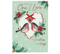SECOND NATURE One I Love Christmas Card Luxury Lavish Embellished A4 Keepsake Xmas Card - Lavish Elegant Design, Heartfelt Message, Eco-Friendly, Festive, Cherished Keepsake, Meaningful Gesture