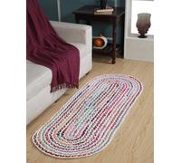 Second Nature Online Carnival Oval Bedroom Rug Ethical Source With Recycled Fabric / 60 Cm X 180 Cm