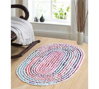 Second Nature Online Carnival Oval Bedroom Rug Ethical Source With Recycled Fabric / 60 Cm X 90 Cm
