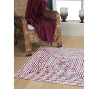 Second Nature Online Carnival Square Bedroom Rug Ethical Source With Recycled Fabric / 150 Cm X 150 Cm