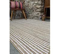 Second Nature Online CHAKKAR PALE Medium Stripe Braided Jute Area Rug 90 cm x 150 cm