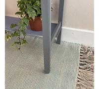 Second Nature Online Duck Egg Blue Hush Soft Cotton Rug Hand Loomed and GoodWeave Certified Medium 90 cm x 150 cm