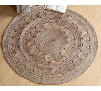 Second Nature Online Gherana Circle Rug Jute In Flat Weave Round Design / 120 Cm Diameter