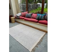 Second Nature Online Greta Soft Bedroom Rug Grey Pale Herringbone Pattern / 90 Cm X 150 Cm