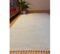 Second Nature Online Hush Hand Loomed Soft Cotton Rug In Muted Colours / 120 X 180 Cm / Duck Egg Blue