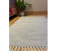 Second Nature Online Hush Hand Loomed Soft Cotton Rug In Muted Colours / 120 X 180 Cm / Pale Grey