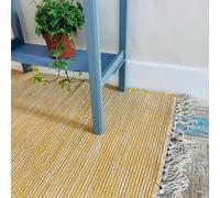 Second Nature Online Hush Hand Loomed Soft Cotton Rug In Muted Colours / 60 X 90 Cm / Mustard Yellow