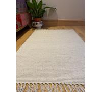 Second Nature Online Hush Hand Loomed Soft Cotton Rug In Muted Colours / 90 X 150 Cm / Natural