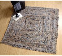 Second Nature Online Jeannie Square Kids Rug Ethical Source With Recycled Denim / 120 Cm X 120 Cm