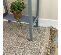 Second Nature Online Medium Greta Pale Grey Herringbone Rug with Soft Flat Weave Natural Cotton Jute Yarn 120 cm x 180 cm