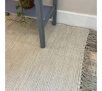 Second Nature Online Natural Hush Soft Cotton Rug in Muted Cream Hand Loomed and GoodWeave Certified 90 cm x 150 cm