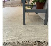 Second Nature Online Natural Hush Soft Cotton Rug in Muted Cream Hand Loomed and GoodWeave Certified Extra Large 180 cm x 270 cm