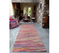 Second Nature Online Rainbow Rug Outdoor And Indoor Multicolour Flat Weave Style 150 Cm X 240 Cm