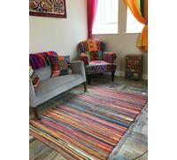 Second Nature Online Rainbow Rug Outdoor And Indoor Multicolour Flat Weave Style 150 Cm X 300 Cm