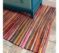 Second Nature Online Rainbow Rug Outdoor And Indoor Multicolour Flat Weave Style 60 Cm X 200 Cm