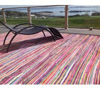 Second Nature Online Rainbow Rug Outdoor And Indoor Multicolour Flat Weave Style 75 Cm X 240 Cm