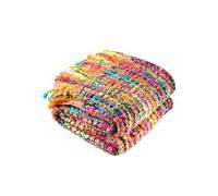 Second Nature Online - Rainbow Throw Blanket | Warm Sofa Throw | Handwoven | 100% Acrylic | 125 x 150cm (Rainbow - Multicolour)