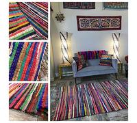 Second Nature Online - SHANTI Multi Coloured Rug | Hand Woven | Eco-Friendly: 100% Recycled Fabric | Ethically Sourced | Flat Weave (300 cm x 400 cm)