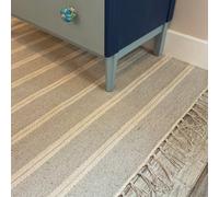 Second Nature Online Varca Grey Rug Striped Design Cotton And Jute Yarn / 90 Cm X 150 Cm