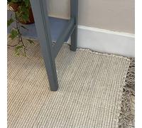 Second Nature Online White Hush Soft Cotton Rug Hand Loomed and GoodWeave Certified Long Runner 60 cm x 210 cm