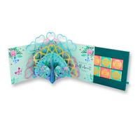 Second Nature Peacock Pop Up Birthday Card With Chocolate Treat Tray Surprise Card & Gift - Paper Celebrations Treat Tray Elegant Design, Pop-Up Peacock, Chocolate Treat, Eco-Friendly