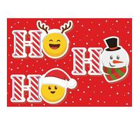 SECOND NATURE Pop Up Christmas Card Festive Emoji's Ho Ho Ho Fun 3D Xmas Greeting Card - Paper Celebrations 3D Scene, Cheerful Snowman, Playful Reindeer, Foiled, Eco-Friendly, Heartfelt Message