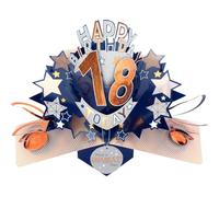 Second Nature Pop Ups 18th Birthday Card Pop Up 3D Happy Birthday Card Age 18 Today 3D For Him By Love Kate's - Keepsake, Envelope Included, 3D Display, Personalised Age, Teenage Boy, Milestone