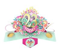 Second Nature Pop Ups 23rd Birthday Card Pop Up 3D Happy Birthday Card Age 23 Today 3D For Her By Love Kate's - Gold, Foiled, Floral, Keepsake, White Envelope Included, Personalised Age, Special