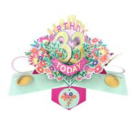 Second Nature Pop Ups 33rd Birthday Card Pop Up 3D Happy Birthday Card Age 33 Today 3D For Her By Love Kate's - Pink Gold Florals, Keepsake, Envelope Included, Feminine, Milestone, Personalised