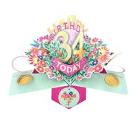 Second Nature Pop Ups 34th Birthday Card Pop Up 3D Happy Birthday Card Age 34 Today 3D For Her By Love Kate's - Floral, Keepsake, Envelope Included, Partner, Sister, Daughter, Personalised Age