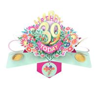 Second Nature Pop Ups 39th Birthday Card Pop Up 3D Happy Birthday Card Age 39 Today 3D For Her By Love Kate's - Floral Keepsake, Foil Detail, Envelope Included, Heartfelt Note, Pink, Gold
