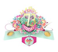 Second Nature Pop Ups 73rd Birthday Card Pop Up 3D Happy Birthday Card Age 73 Today 3D For Her By Love Kate's - Floral Design, Pink, Keepsake, Blank Note, Envelope Included, Personalised Age