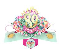 Second Nature Pop Ups 89th Birthday Card Pop Up 3D Happy Birthday Card Age 89 Today 3D For Her By Love Kate's - Pink, Gold, Florals, Keepsake, Blank Inside, Envelope, Personalised Age