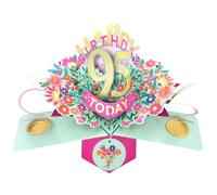 Second Nature Pop Ups 95th Birthday Card Pop Up 3D Happy Birthday Card Age 95 Today 3D For Her By Love Kate's - Pink, Gold, Keepsake, Envelope, Personalised Age, Milestone, Female