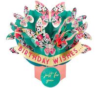 Second Nature Pop Ups Butterfly Bouquet 3D Pop Up Birthday Greeting Card Whimsical Butterflies For Her By Second Nature - Enchanting Design, Heartfelt Sentiment, Vibrant Butterflies, Eco-Friendly