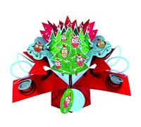 Second Nature Pop Ups Card with Christmas Tree and Owls, XPOP007
