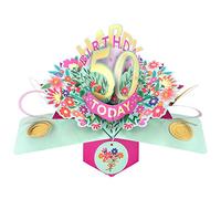 Second Nature Pop Ups Happy 50th Birthday 50 Today Pop-Up Greeting Card Love Kate's Pop Up Cards Her POP215MC50 POP215MC50