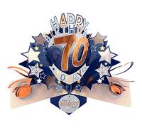Second Nature Pop Ups Happy 70th Birthday 70 Today Pop-Up Greeting Card Love Kate's Pop Up Cards Him POP204MC70 POP204MC70
