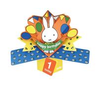 Second Nature Pop Ups Miffy 3D Pop Up 1st Birthday Card Cute Licensed Character Keepsake 1 Today Card Collectable Greeting Card - Nostalgic Cartoon, Branded, Keepsake, Eco-Friendly, Milestone